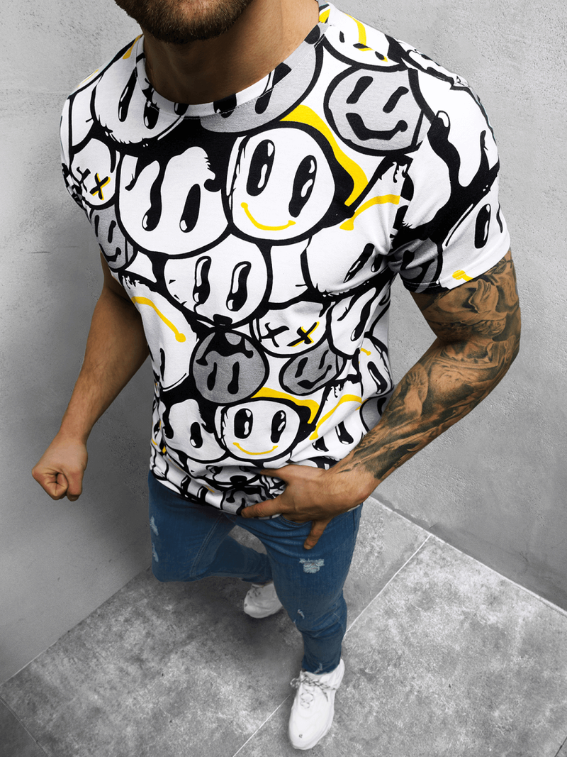 Футболка чоловіча Бiло-Чорний OZONEE O/BL58