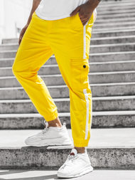 Spodnie męskie chino joggery żółte OZONEE DJ/5580