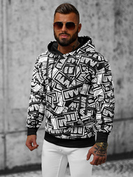 Bluza z kapturem męska czarno-biała OZONEE JS/8B1138/1