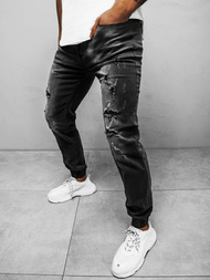 Spodnie jeansowe joggery męskie czarne OZONEE NB/MP0014N