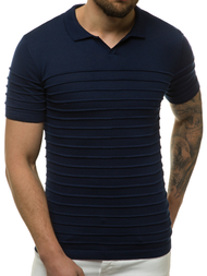 Bluzka polo z dzianiny, krótki rękaw męska granatowa OZONEE L/2318