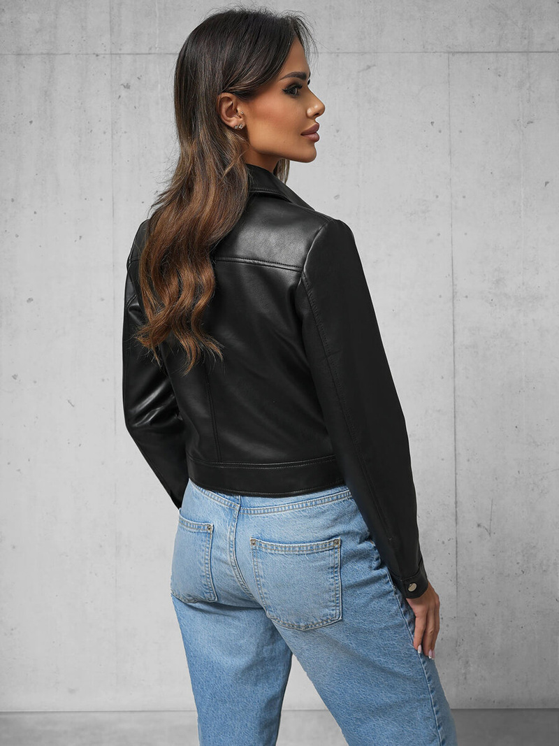 Kurtka skórzana damska czarna OZONEE O/G117