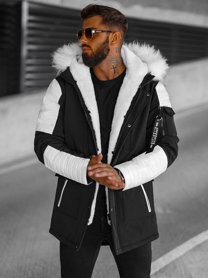 Куртка зимова чоловіча Чорно-Бiла OZONEE O/5832Z