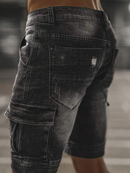 Spodenki męskie jeansowe czarne OZONEE NB/MP0039NZ