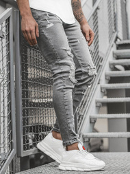 Spodnie męskie jeans grafitowe OZONEE O/4405/01
