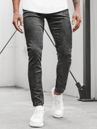 Spodnie jeansowe męskie grafitowe OZONEE O/4488/04