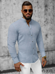 Класична сорочка чоловіча cиня OZONEE O/V28