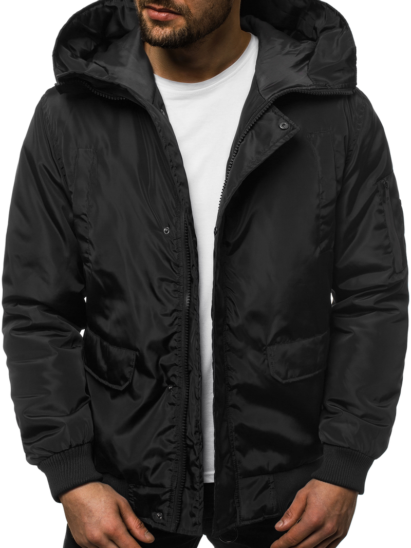 Kurtka zimowa męska czarna OZONEE JS/2019005