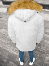 Kurtka zimowa męska parka z futerkiem biała OZONEE JB/JP1173/6Z