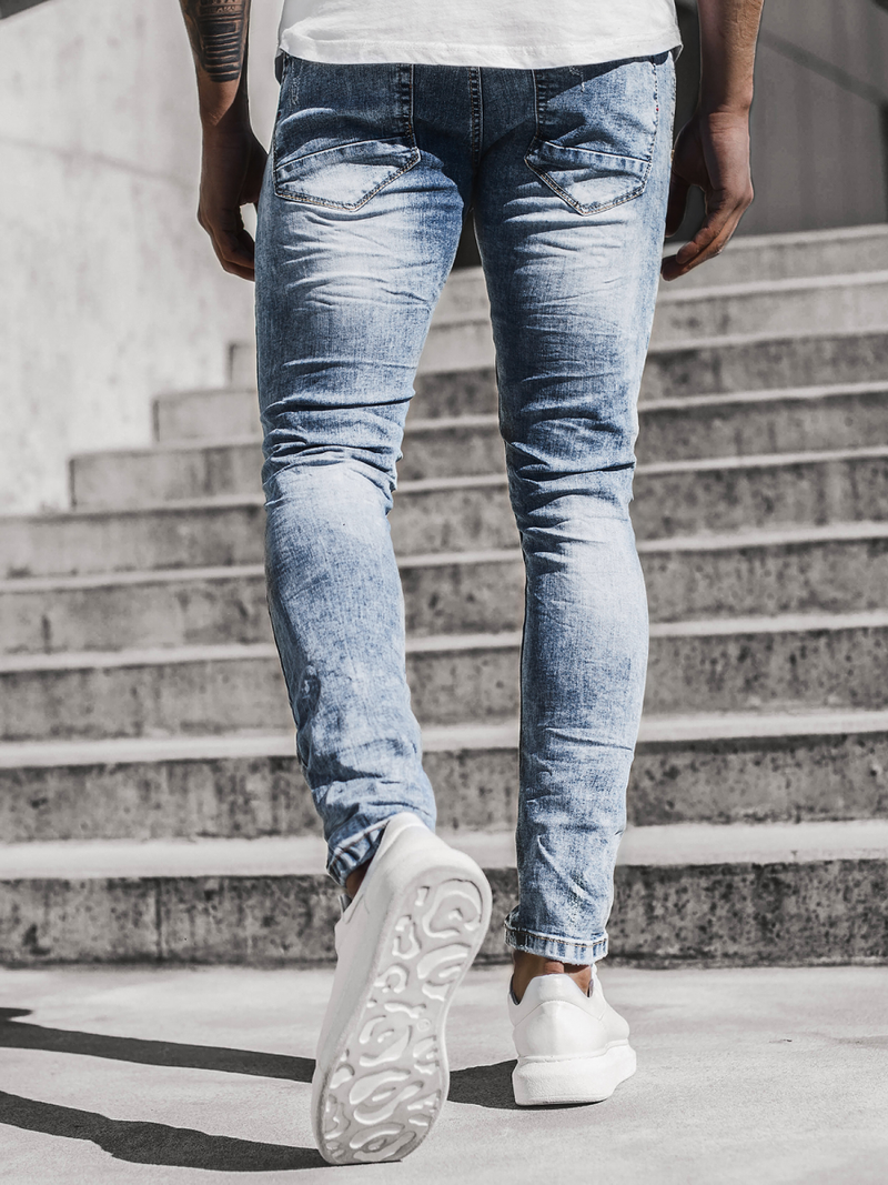 Spodnie męskie jeans niebieskie OZONEE T/6602