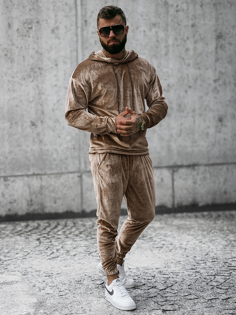 Спортивний костюм чоловічій Темно-Бежевi OZONEE O/D7517