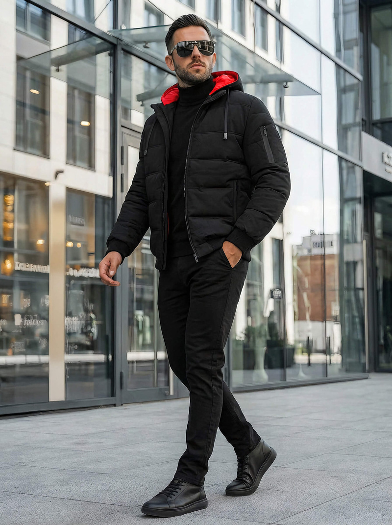 Kurtka męska pikowana czarna OZONEE JS/31M5003Z