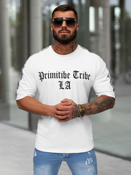 T-shirt męski slim fit biały OZONEE JS/8B1380/1