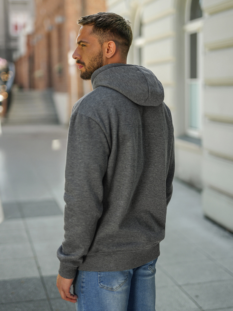 Bluza z kapturem męska grafitowa OZONEE JS/8B1773/5