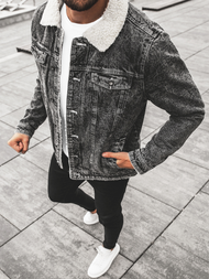 Kurtka męska jeans czarna OZONEE JB/JP1160Z