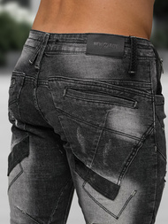 Spodnie jeansowe męskie slim fit czarne OZONEE NB/MP0045NZ