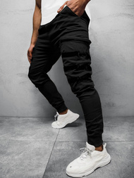 Spodnie męskie chino joggery czarne OZONEE G/11132Z
