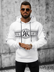 Bluza z kapturem męska biała OZONEE JS/8B1100/1