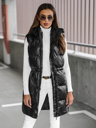 Стьобаний жіночий жилет чорний OZONEE JS/5M3186/392Z