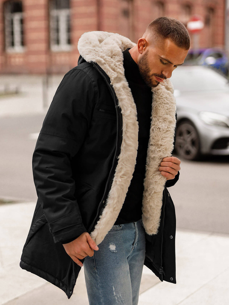 Kurtka zimowa męska czarna OZONEE JS/22M316/392Z