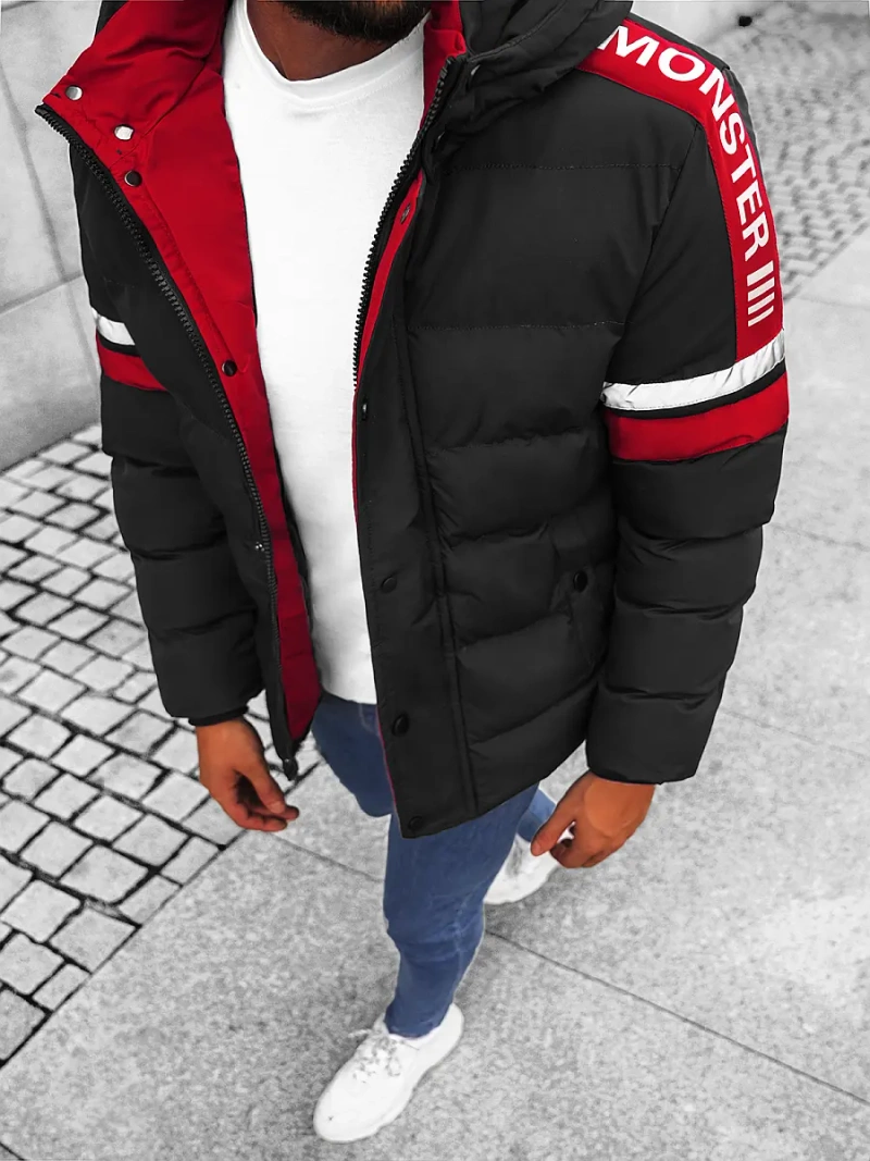 Kurtka zimowa męska pikowana czarna OZONEE JS/M8103