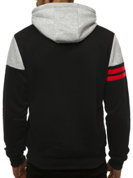 Bluza z kapturem męska szaro-czarna OZONEE JS/KS2133