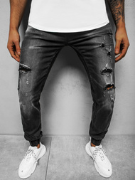 Spodnie jeansowe joggery męskie czarne OZONEE NB/MP0014N
