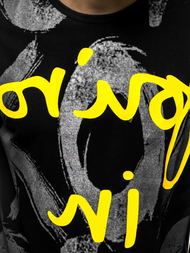 T-Shirt męski czarny OZONEE JS/KS1985Z