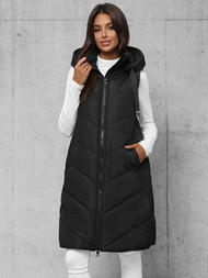 Стьобаний жіночий жилет чорний OZONEE JS/5M3152/392Z