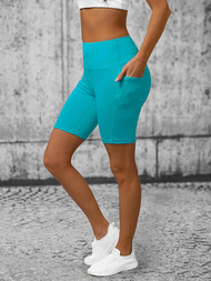 Legginsy krótkie damskie kolarki turkusowe OZONEE O/YY9232A