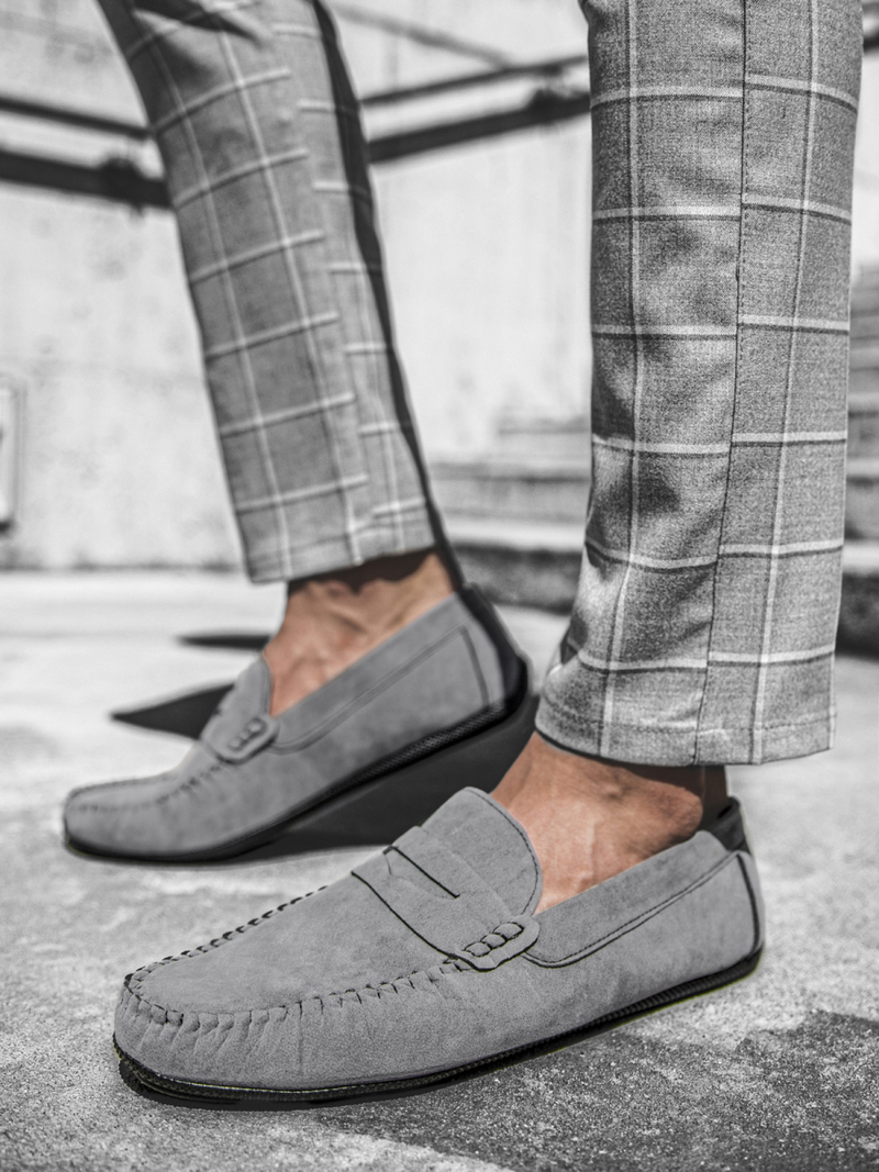 Buty męskie slip on szare t/125