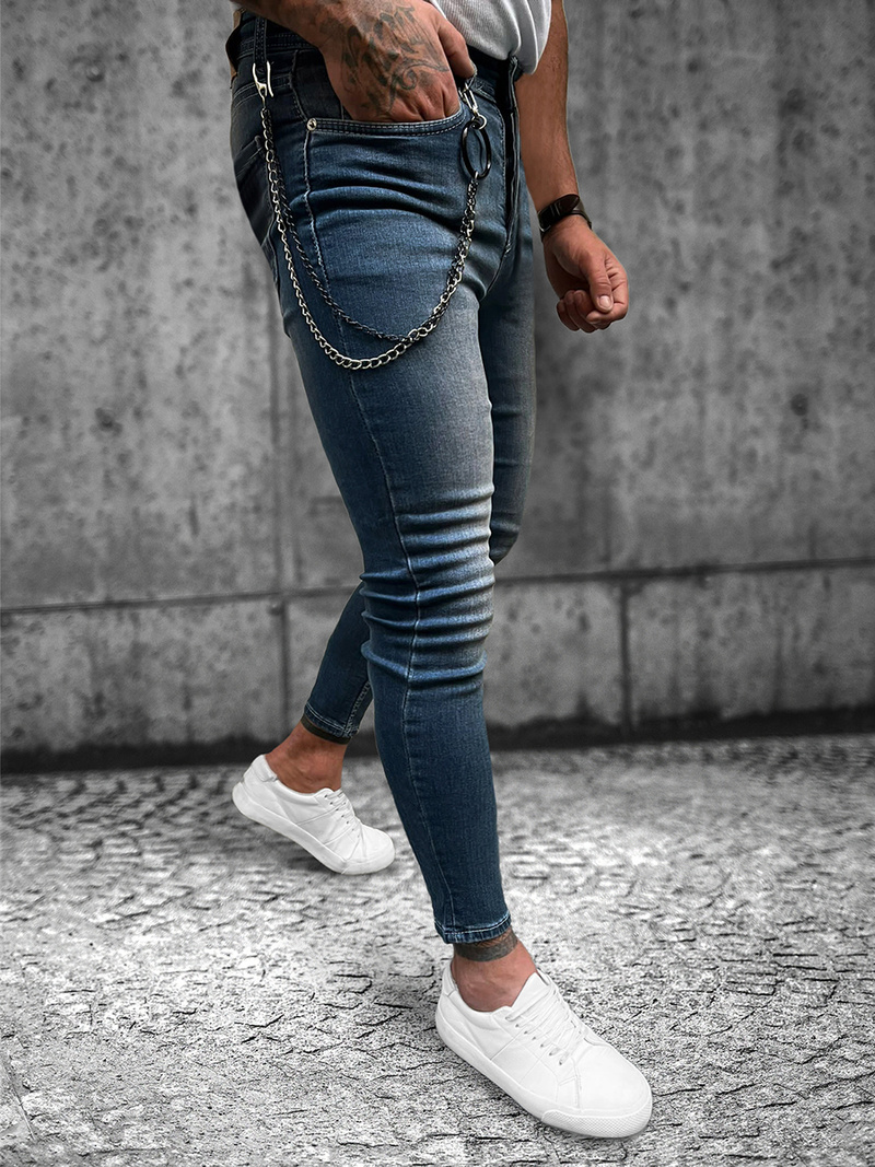 Spodnie jeansowe męskie niebieskie OZONEE O/259SP