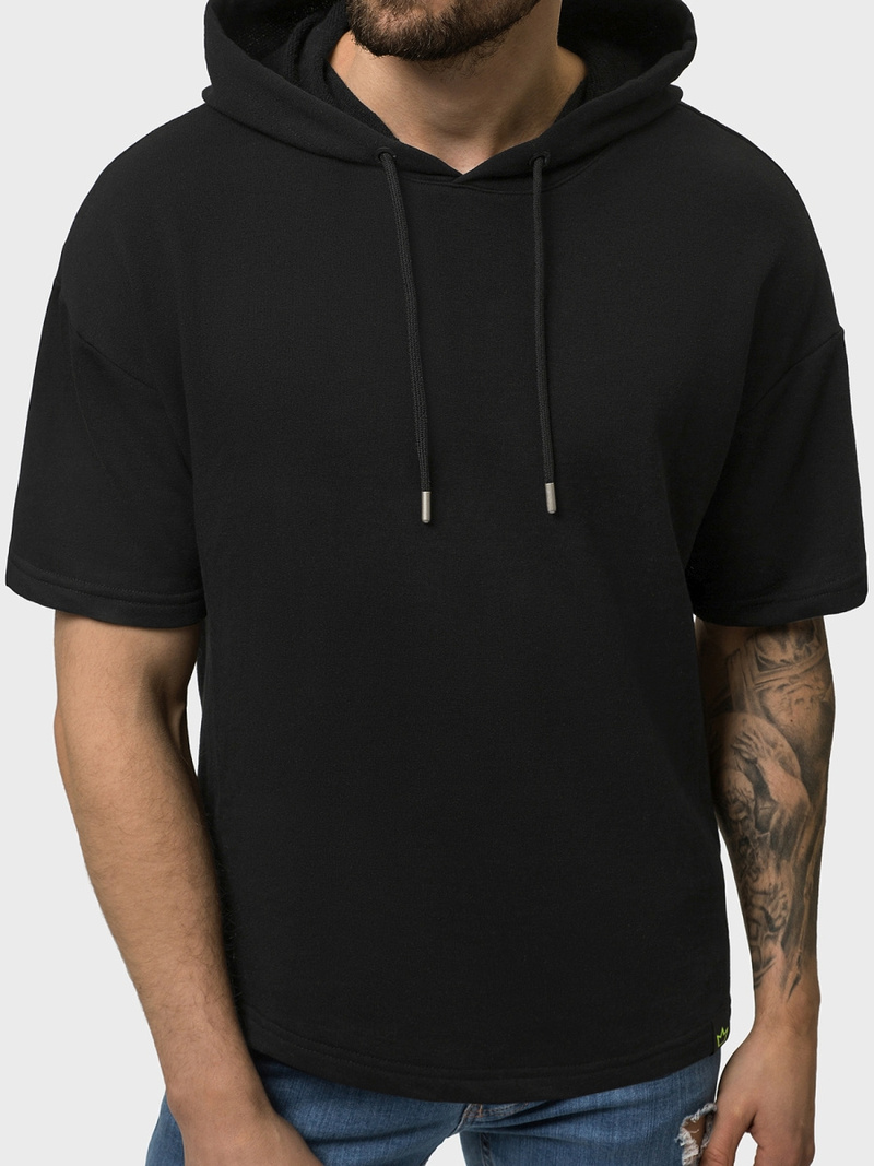 Bluza z kapturem męska czarna OZONEE B/20402009