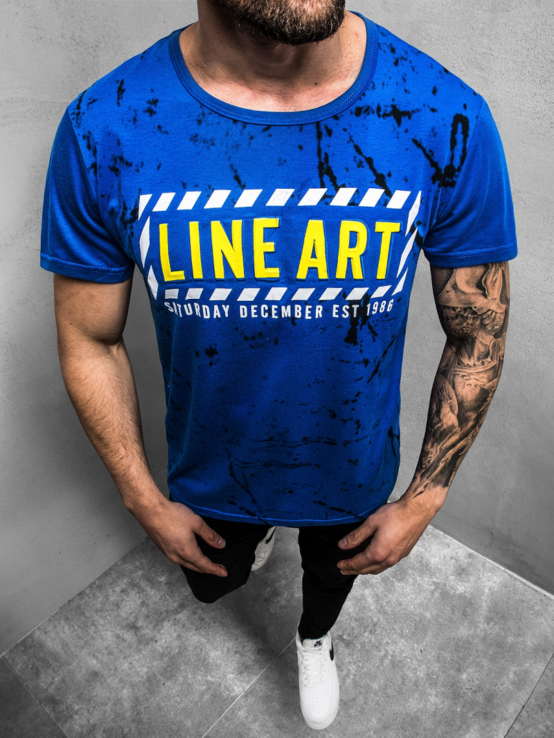 T-Shirt męski niebieski OZONEE JS/KS2029Z