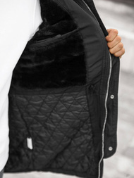 Kurtka zimowa męska parka z futerkiem czarna OZONEE O/88853Z 