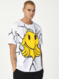 T-Shirt męski z nadrukiem biały OZONEE MR/21537