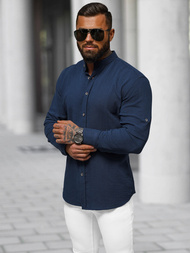 Класична сорочка чоловіча tемно-cиня OZONEE O/309992