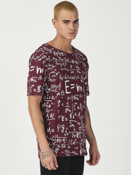 T-Shirt męski z nadrukiem bordowy OZONEE MR/21533