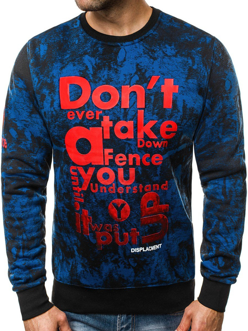 Bluza męska niebieska OZONEE JS/DD677Z