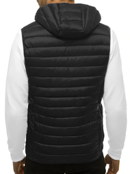Kamizelka męska pikowana z kapturem czarna OZONEE JS/HDL88002Z
