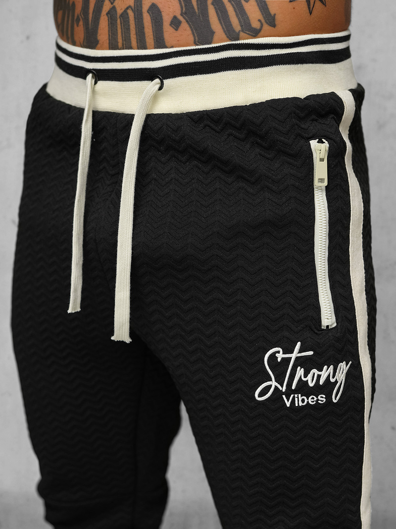 Komplet dresowy męski czarny OZONEE O/FF5030AB