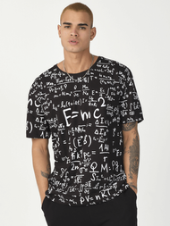 T-Shirt męski z nadrukiem czarny OZONEE MR/21533