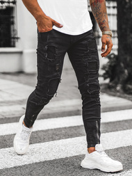 Spodnie jeansowe męskie czarne OZONEE O/E6978