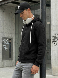 Bluza z kapturem męska czarna OZONEE O/G3066