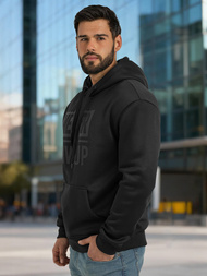 Bluza z kapturem męska czarna OZONEE JS/8B1983/3