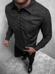 Класична сорочка чоловіча Чорна OZONEE JS/HH038/1