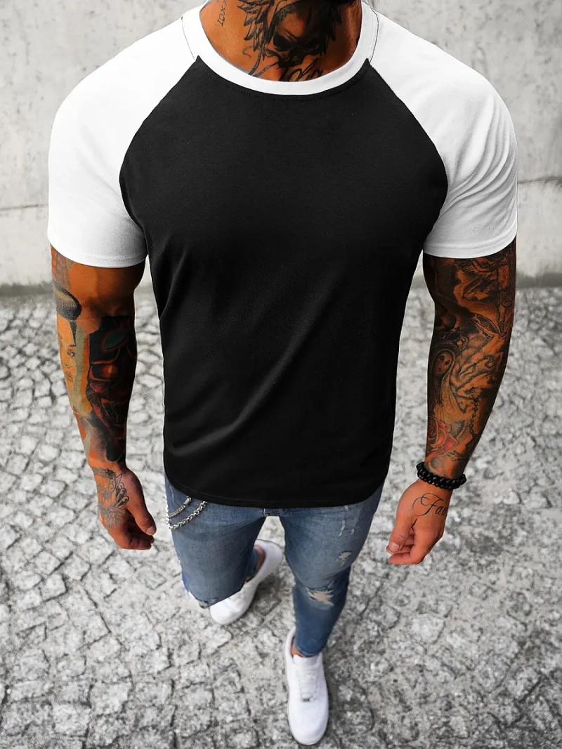 Футболка чоловіча Чорно-Бiла OZONEE JS/8T82/9