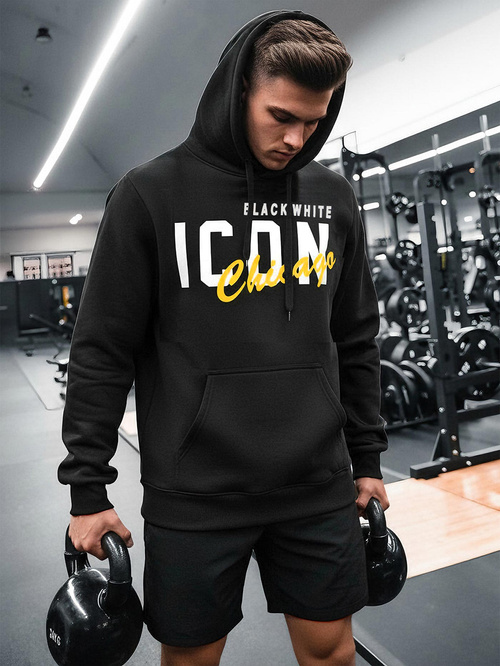 Bluza z kapturem męska czarna OZONEE JS/8B1736/3