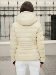 Kurtka zimowa damska pikowana ecru OZONEE JS/M769/281Z