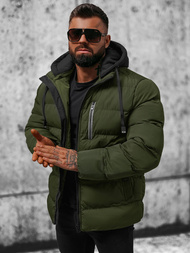 Kurtka zimowa męska pikowana zielona OZONEE JS/27M8112/136